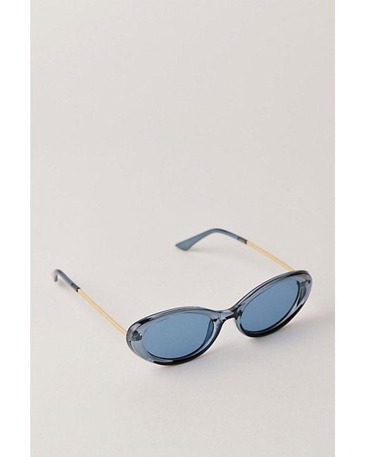 Free People Blue Mae Oval Sunglasses