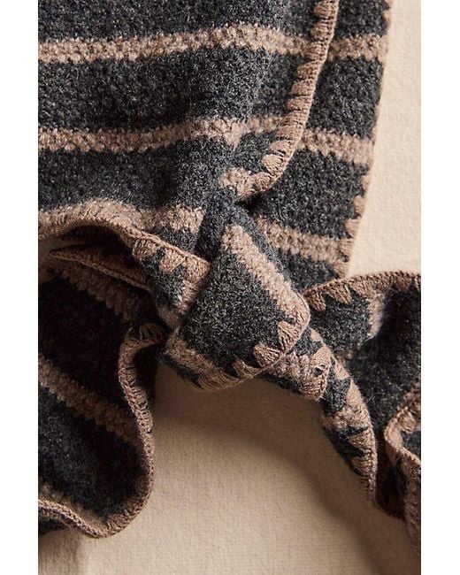 Free People Black Sammi Stripe Balabonnet