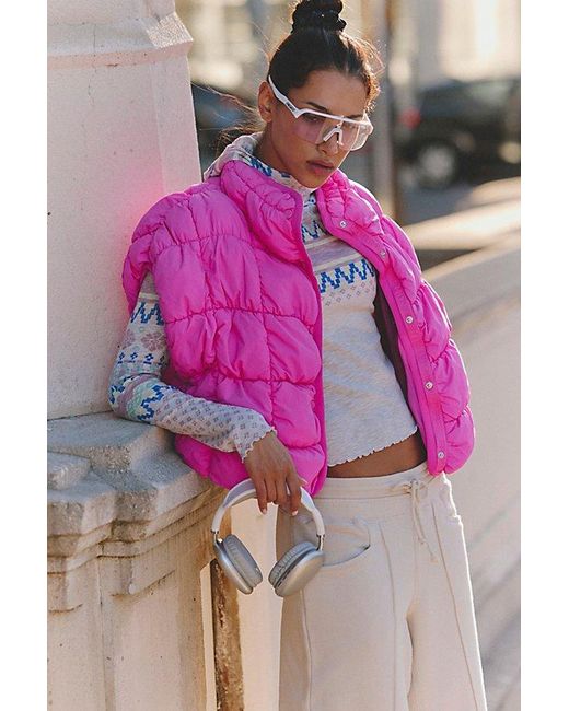 Fp Movement Pink Wind Cheater Quilted Wrap