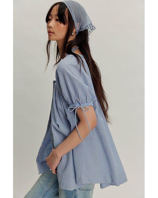 Free People Blue Farley Striped Tunic