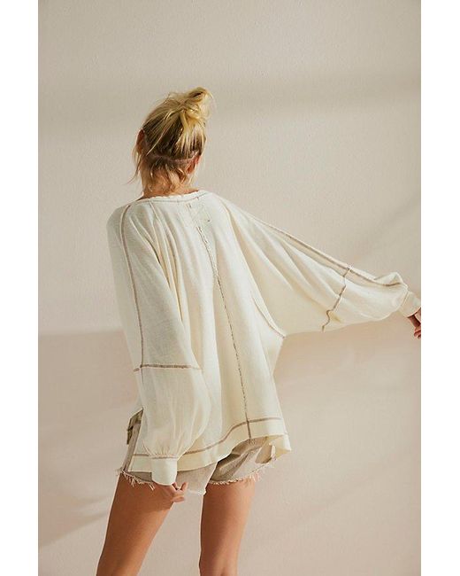 Free People Natural Wish I Knew Tee At In Ivory, Size: Xs