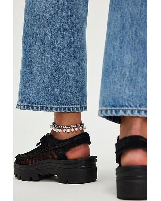 Keen Blue Uneek Mary Jane Platorms Shoe