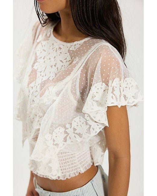 Free People White Eclipse Garden Top