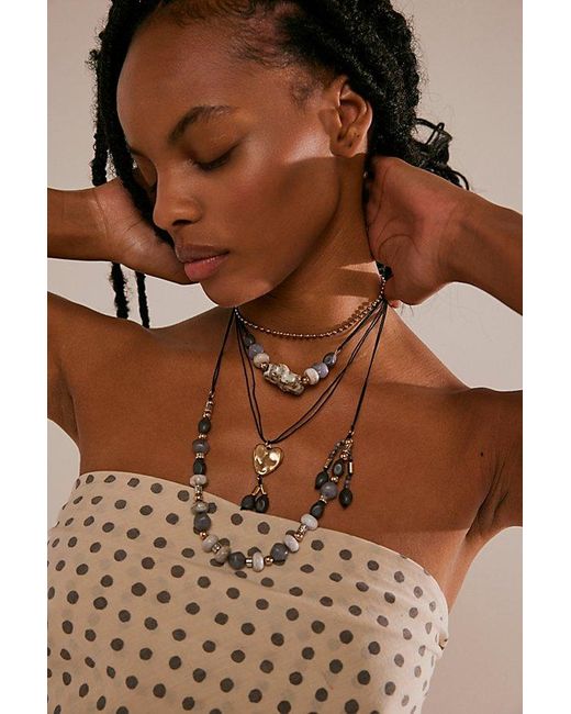 Free People Brown We All Adore Layered Necklace At In Earth Side