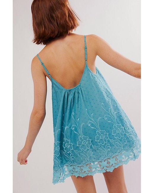 Free People Blue Day Glow Shapeless Slip