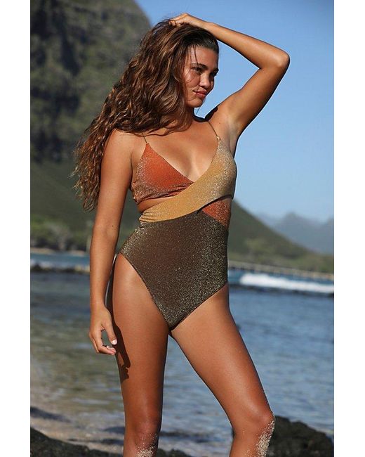 It's Now Cool Multicolor The Riot One-piece At Free People In Cinnamon, Size: Xs