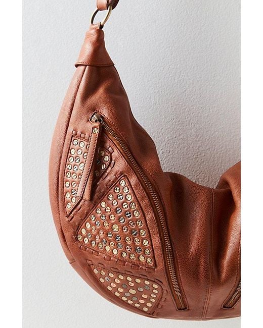 Free People Green West Side Studded Sling At In Cognac