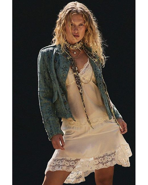 Free People Black Lotty Jacquard Band Jacket