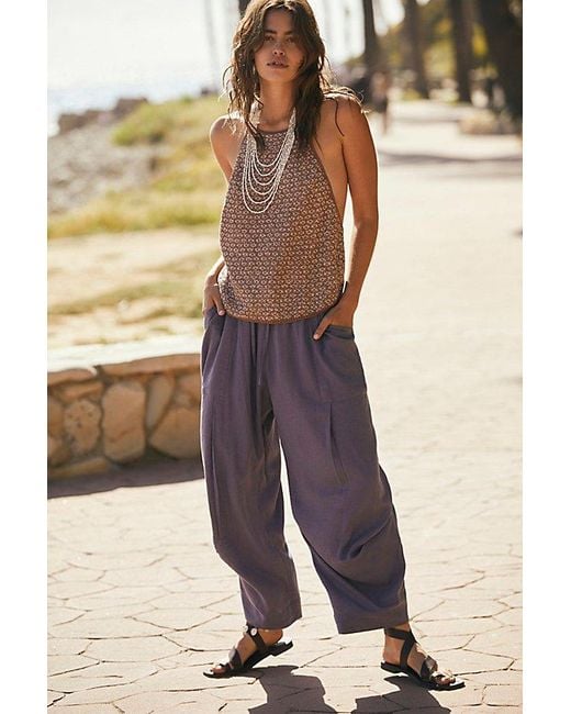 Free People Multicolor Take Me With You Linen Pants