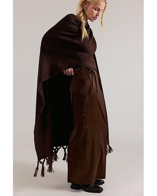 Free People Brown Blanket Duster Wrap Top