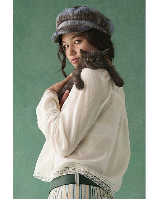 Free People Brown Upstate Wool Cadet Cap