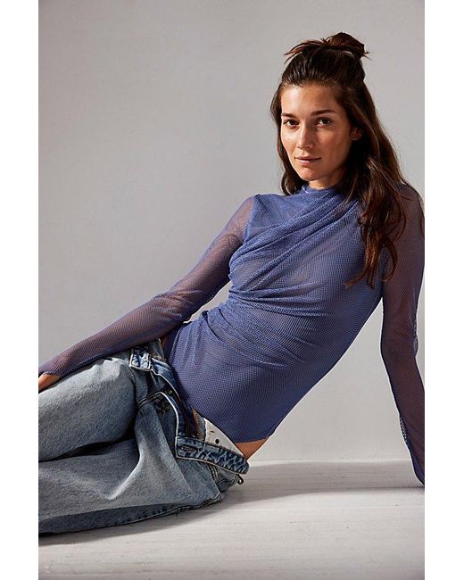 Intimately By Free People Blue On My Way Bodysuit By