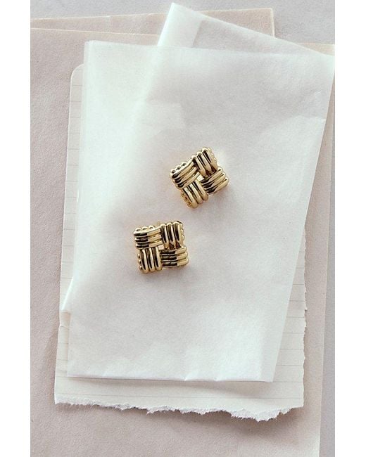 Daisy London Gray Plated Polly Mini Lattice Studs