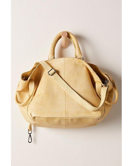 Free People Yellow Leslie Leather Tote
