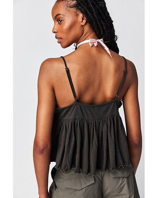 Free People Kayla Tank Top At In Washed Black, Size: Large