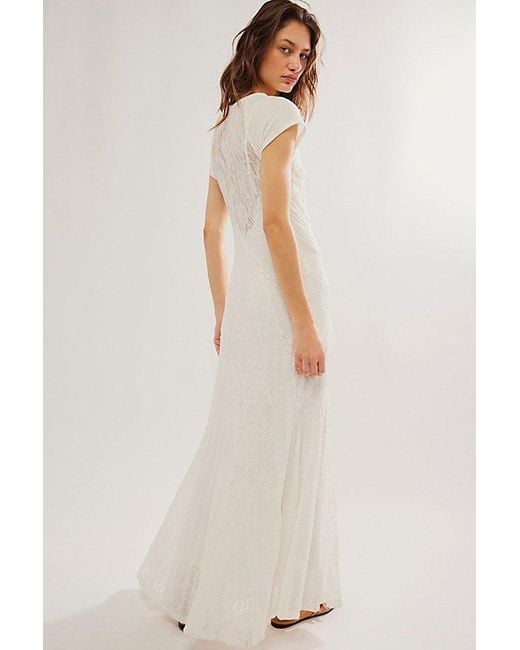 Free People Natural Cypress Lace Maxi At In Optic White, Size: Xs