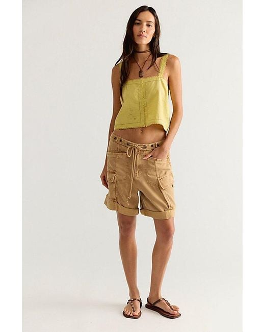 Free People Green Nora Embroidered Top