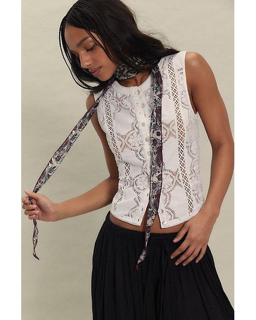 Free People White Jae Knit Top