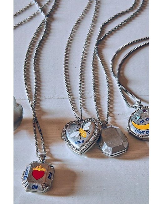 Free People Gray Be Mine Locket Necklace