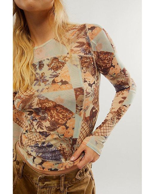 Free People Brown Betty's Garden Top