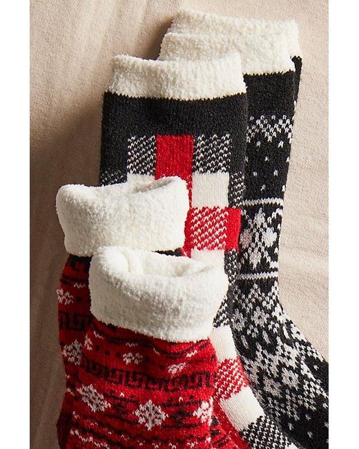 Free People Red Tall Cozy Lined Lounge Socks