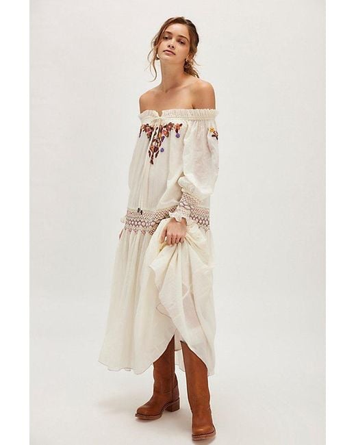 Free People Harvest Moon Maxi Dress in Natural | Lyst