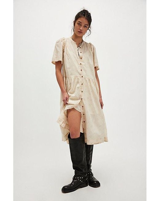Free People Bella Mae Midi Dress in Natural | Lyst