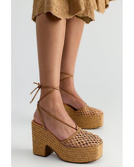 Vicenza Brown Late Night Woven Platforms By