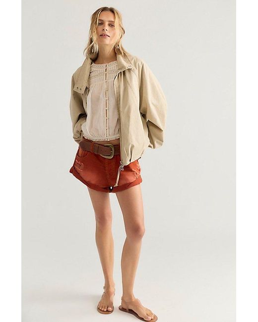 One Teaspoon Natural Bandits Low-Waist Denim Shorts