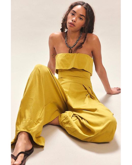 Free People Yellow Sonder One-Piece