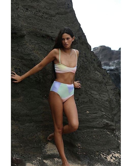 Free People Black Landscape Bikini Top
