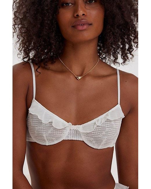 Only Hearts Brown Chloe Ruffle Underwire Bra By
