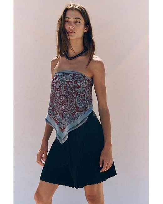 Free People Blue Rowan Sweater Short Set