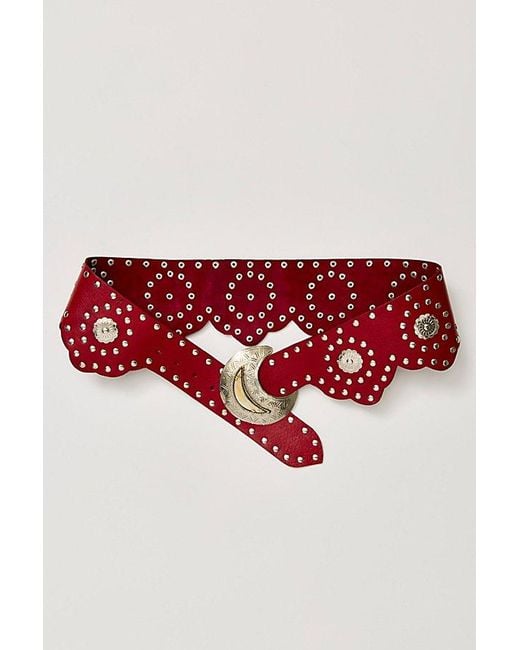 Free People Red Full Moon Fever Belt