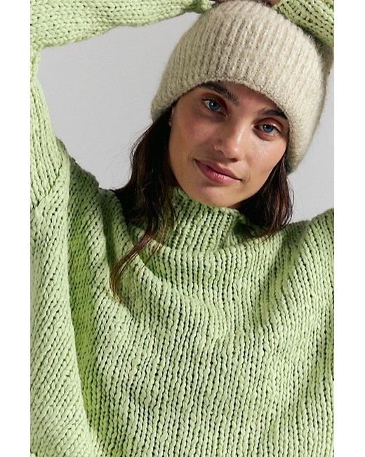 Free People Green Opal Rollneck Knit Jumper