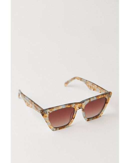 Free People Brown Lucy Polarized Cat Eye Sunglasses