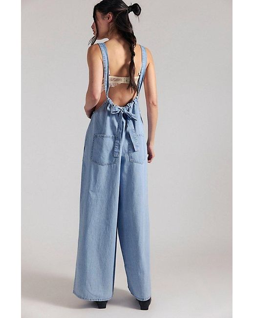 Free People Blue Freebird Jumpsuit
