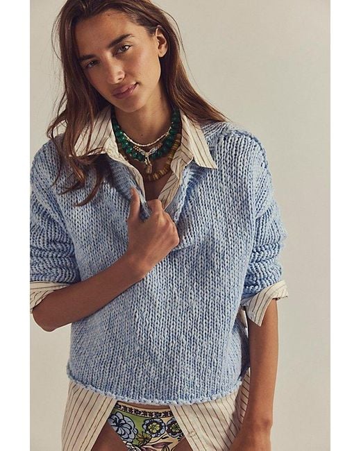 Free People Blue Opal Rollneck Sweater