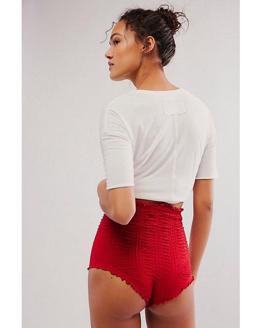 Free People Red Chloe Ruched Shortie