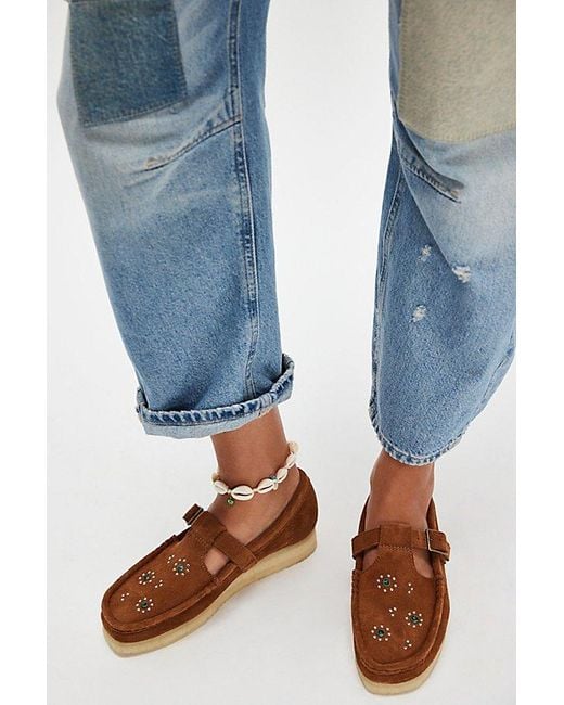 Clarks Blue Wallabee T-Bar Mary Janes