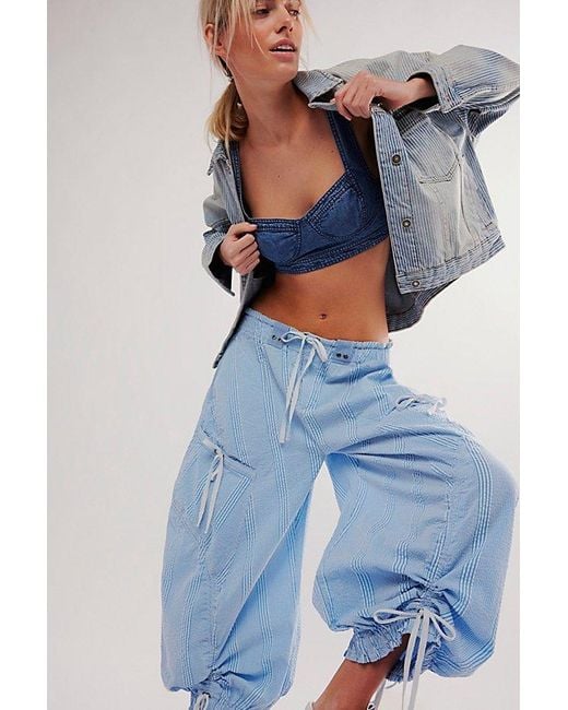 Free People Blue Outta Sight Parachute Trousers