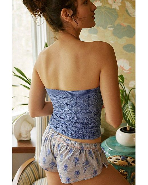 Intimately By Free People Blue Love Letter Tube Top