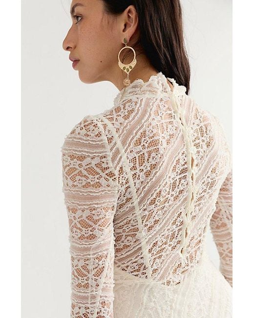 Free People Natural Woodland Whispers Mini Dress