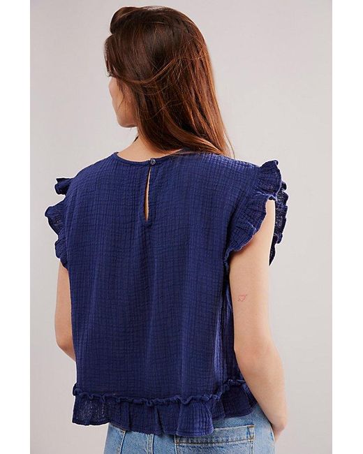 Free People Blue Fall In Love Top