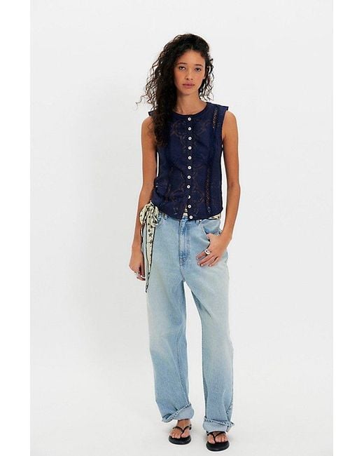 Free People Blue Jae Knit Top