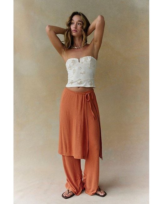 free-est Natural Gauzy Knit Skants Top By