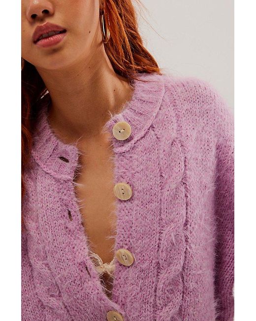 Free People Multicolor Willow Cardi At In Fragrant Lilac Combo, Size: Xs