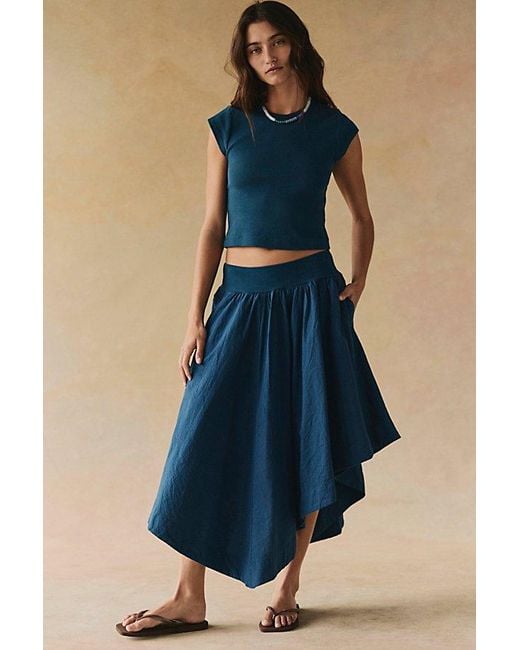 free-est Blue Annette Tee Skirt Set By