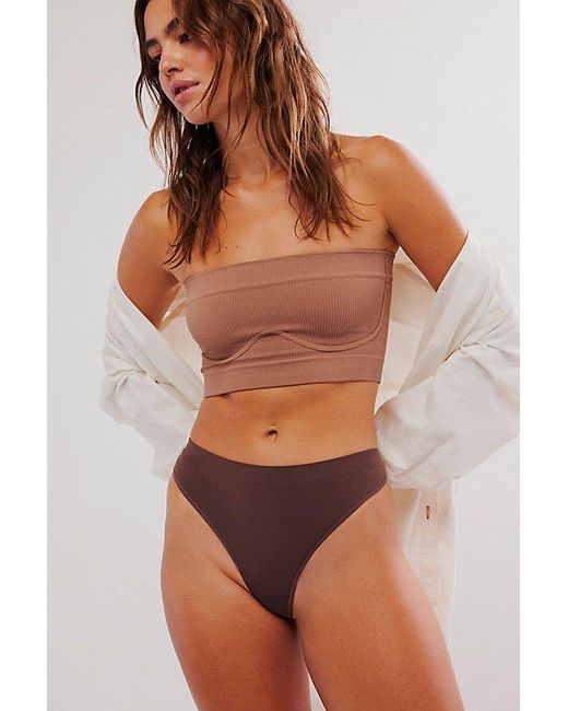 Free People Brown Ultimately Soft Thong