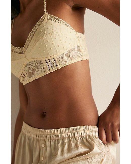 Intimately By Free People Natural Rosie Lace Longline Bralette By